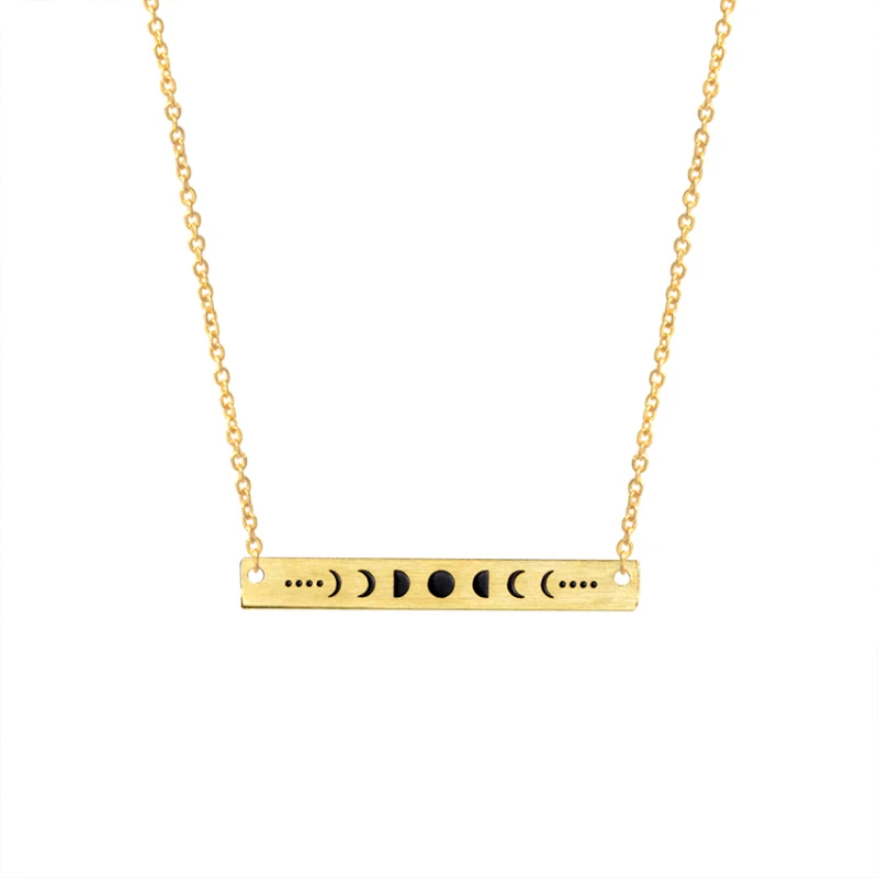 Bijoux Femme Collier 2017 Moon Phase Charm Necklaces Women Vintage Jewelry Colar Stainless Steel Eclipse Choker Halloween Gifts | Украшения