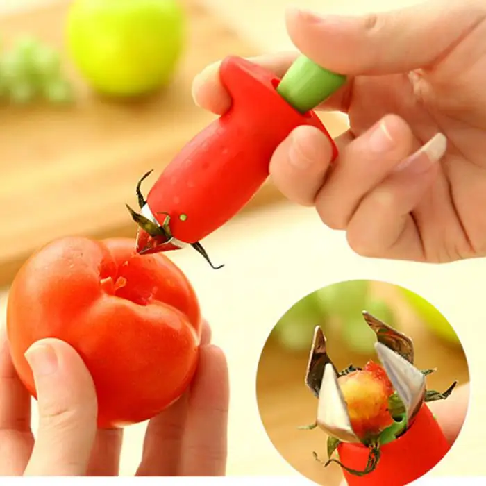 Томатные Стебли фрукты Клубника стволовых листьев нож для фруктов Huller Corer кухонный инструмент MF999