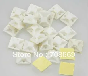 

100pcs 25 x 25 mm Square Self-Adhesive Cable Tie Mount Base