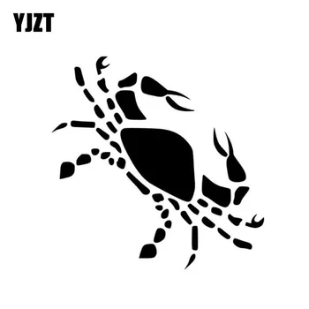 

YJZT 15*8.9CM Cartoon Fun CRAB CANCER Decal Vinyl Car-styling Car Sticker Black/Silver Accessories S8-1630