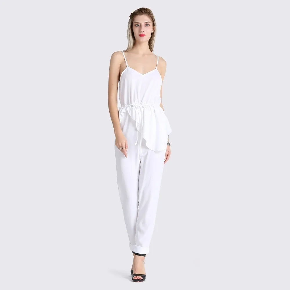 2018 Summer Women Jumpsuits Fashion Solid Color Irregular