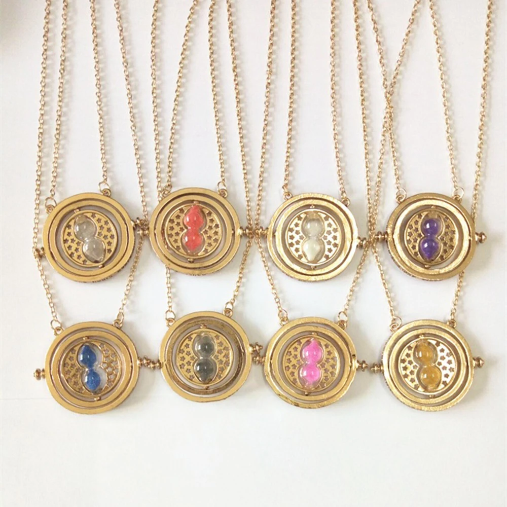 

Wizard Necklace time turner necklace hourglass Necklace Hermione Granger Rotating Spins 8 Colors