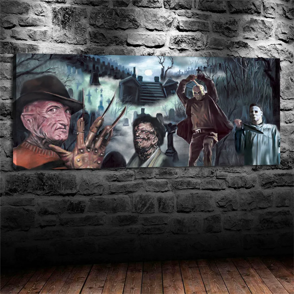 

Freddy Krueger Mike Myers 13th Friday Jason Canvas Painting Print Living Room Home Decor Modern Wall Art Oil Painting