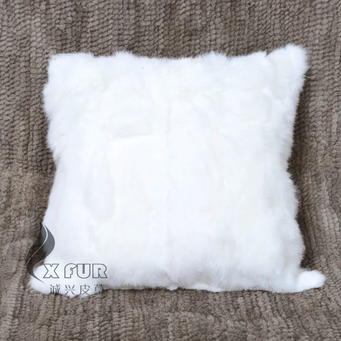 CX-D-17H лоскутное натуральный коричневый кролик Мех дивана наволочка меховая подушка украшение для подушки наволочки - Цвет: Бежевый
