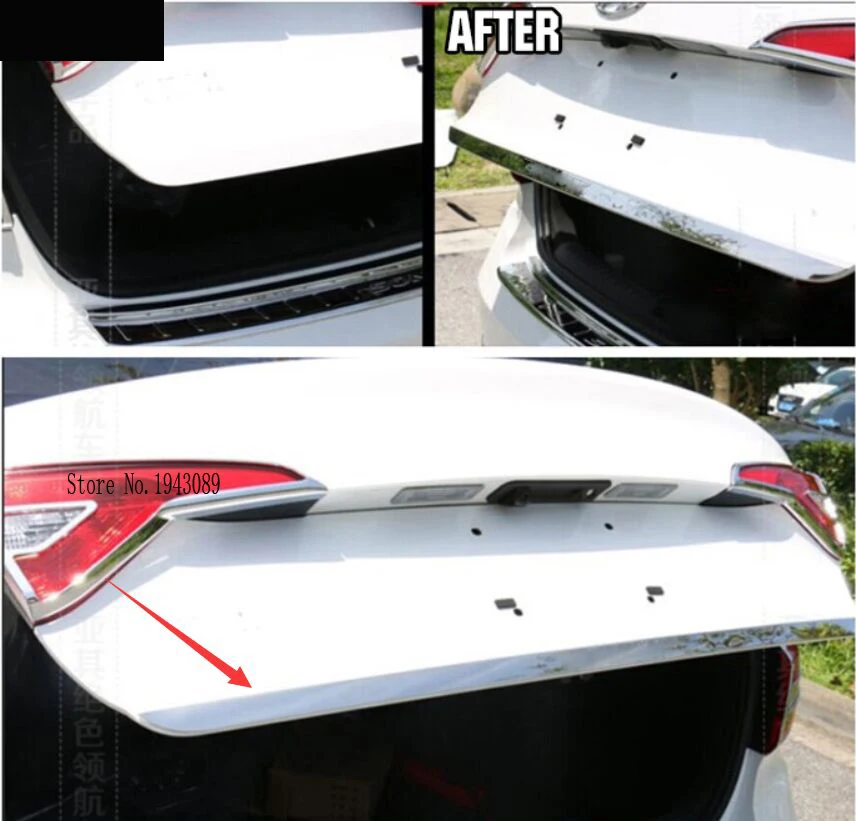 

ACCESSORIES FIT FOR 2016- HYUNDAI SONATA I45 LF CHROME REAR TRUNK BOOT TAILGATE DOOR COVER TRIM MOLDING STRIP