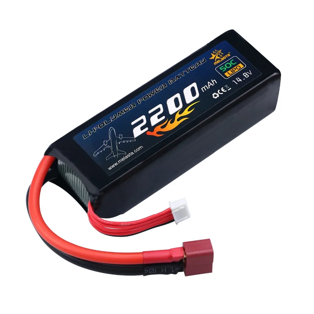 MELASTA 14.8V 2200mAh 50C 4S RC LiPo Battery Pack with Deans T Plug for