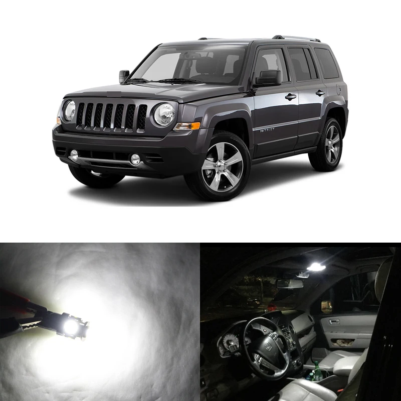 Комплект из 8 светодиодных ламп Canbus для Jeep Patriot Car 2007 2017 комплект внутренней