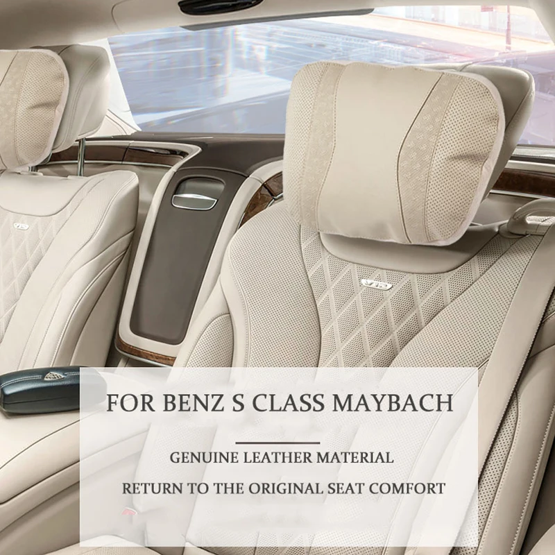Подголовник Автомобильный из натуральной кожи Подушка под шею для Maybach benz s