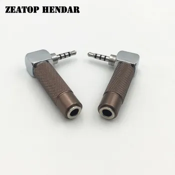 

50Pcs 90 Degree Right Angle 2.5mm 4Pole Male Jack to 3.5mm 4 Pole Female Audio Plug DIY Microphone 2.5 to 3.5 Connector