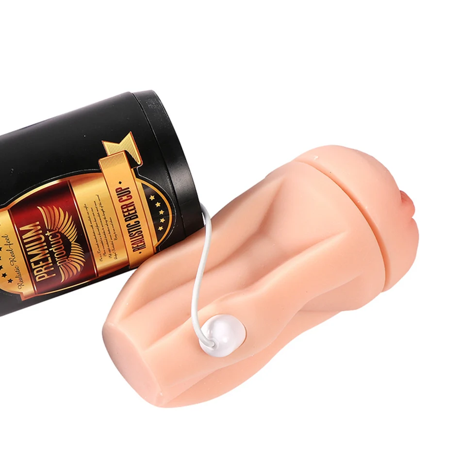 Beer Bottle Shape Male Masturbator Vagina Remote Control Vibrator Conceal Aircraft Cup Penis Orgasm Stimulation Sex Toy For Man