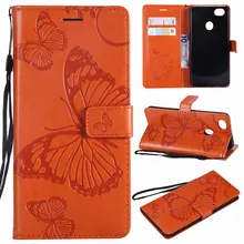 Capa mariposa marco para OPPO F5 F7 F9 A57 A59 A73 A83 R11S R17 ranura para tarjeta de moda casos de cuero cubierta magnética Flip Fundas DP06Z