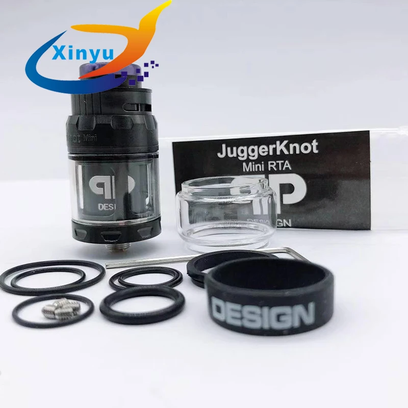 Goede 2018 JuggerKnot Mini RTA 24mm 316 Rvs Verstelbare top luchtstroom Single coil Geen lek 2 4ml capaciteit Tank JuggerKnot RTA