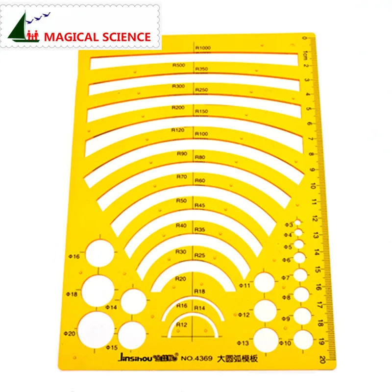 Большой Arc шаблон дугообразная рисунок линейка пластиковые дизайн шаблона для студентов гибкие JSH4369
