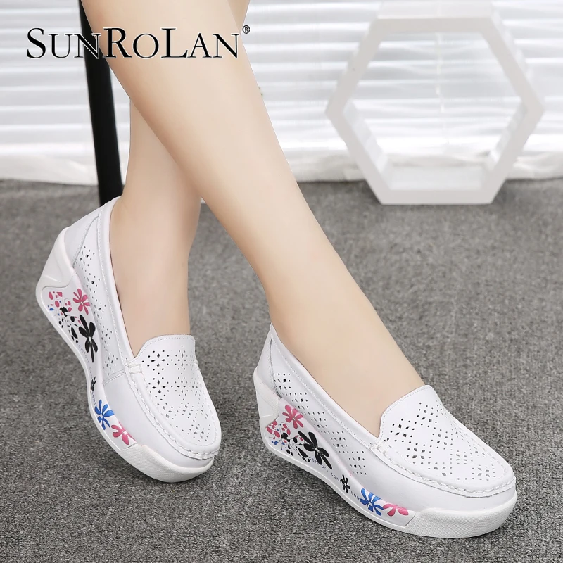 2017 Women Flat Platform Shoes Summer Spring Women's Flats Flower Print