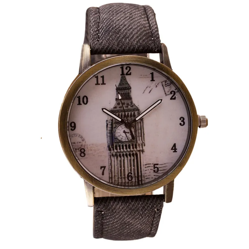 NEW Women's watches casual watches Retro Clock Tower WristWatch Cowboy Leather Band alloy Analog Quartz Watch Montre femme M21 (14)