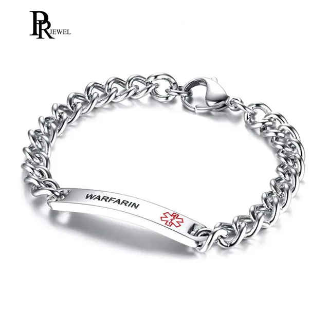 Warfarin Medical Alert Bracelet For Women Stainless Steel Id Disease Warfarin Medical Alert Bracelet For Women Stainless Steel Id Disease Reminder Jewelry 8