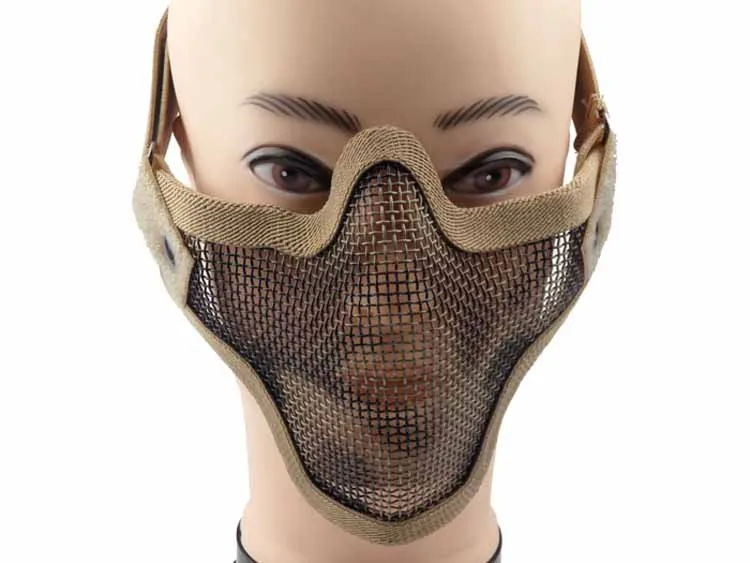 Тактический Пейнтбол Охота металла Провода половина Уход за кожей лица маска CS маска сетка для Открытый Airsoft Пейнтбол