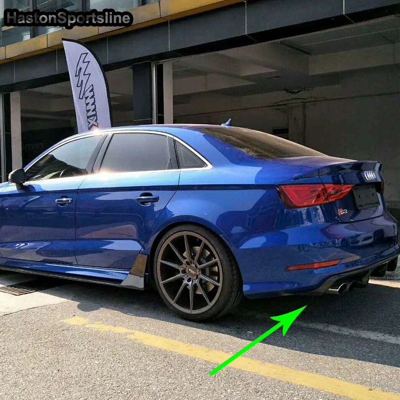 Для Audi S3 RS3 Sline седан углеродного волокна комплект задней части кузова бампер диффузор авто модифицированные аксессуары не A3 Стандартный