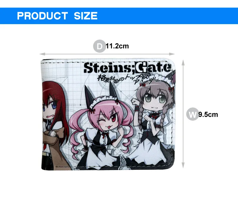 Anime game steins gate Makise Kurisu female wallet Zip Coin Pocket / Pouch bank card holder purse