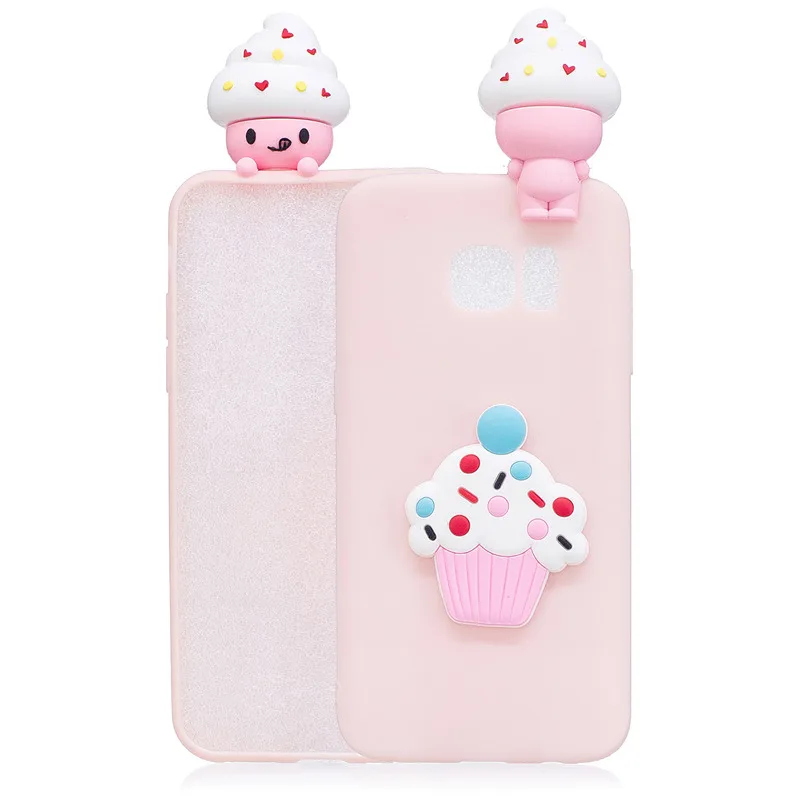 ice cream QuShar Горячая 3D Фламинго чехол для samsung Galaxy S7 край мягкий ТПУ чехол для телефона с милой пандой фруктов задняя крышка для samsung G9300 G9350 - Цвет: ice cream