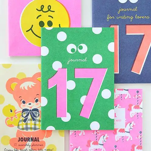 

Cute cartoon light color notebook 2017 journal with pvc cover A5 weekly planner 64 pages Korean fashion stationery