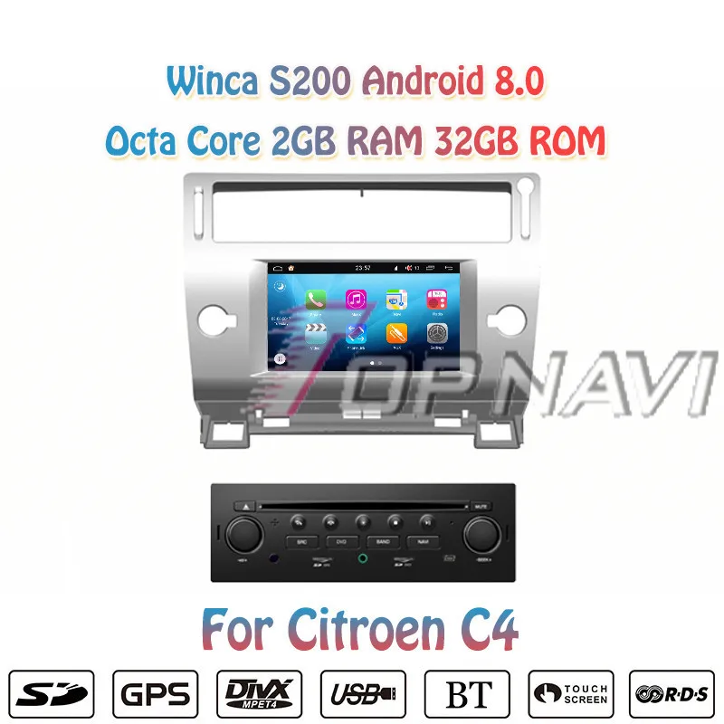 Discount Topnavi 7" S200 Octa Core Android 8.0 Car DVD Multimedia Player Video for Citroen C4 Stereo Radio GPS Navigation Autoradio 2 Din 12