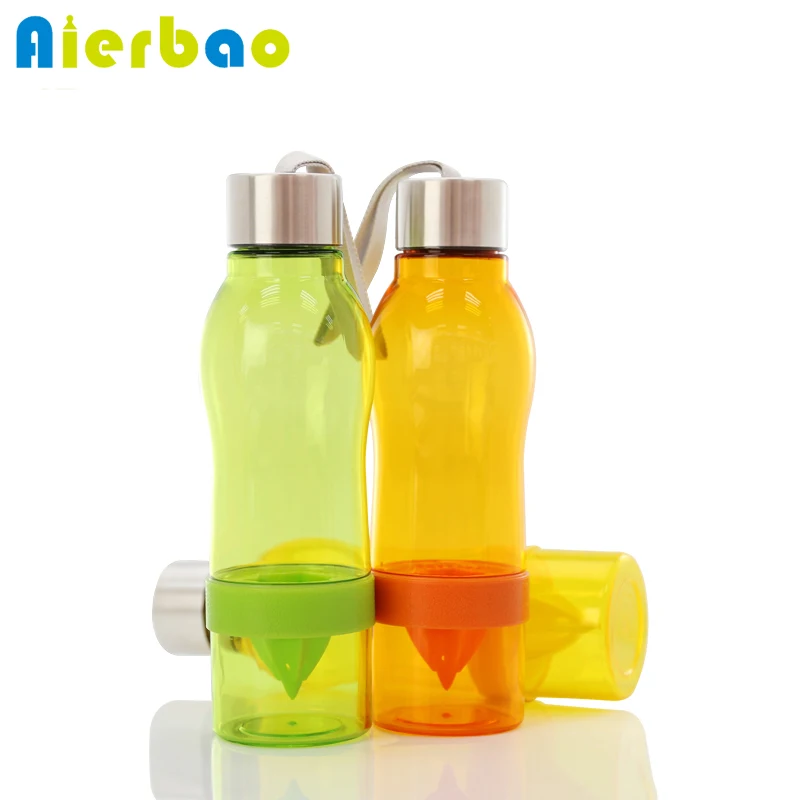 650ml Creative bottle infuser Lemon Sports Water Bottle Portable Strap