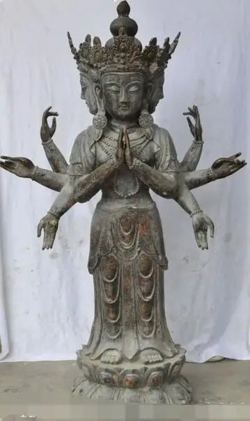 

S6875 old tibetan bronze pray Namgyalma Ushnishavijaya Longevity Holiness Bulmo statue D0318