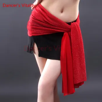

Cheap Belly Dance Clothes Accessories Stretchy Long Tassel Triangle Belt Hand Crochet Sequin Belly Dance Hip Scarf Coin Belt