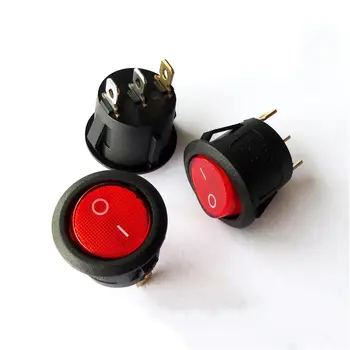 

Wholesale 3pin 2 push round rocker switch diameter 20mmX23mm with red lamp push button switch ,400pcs/lot