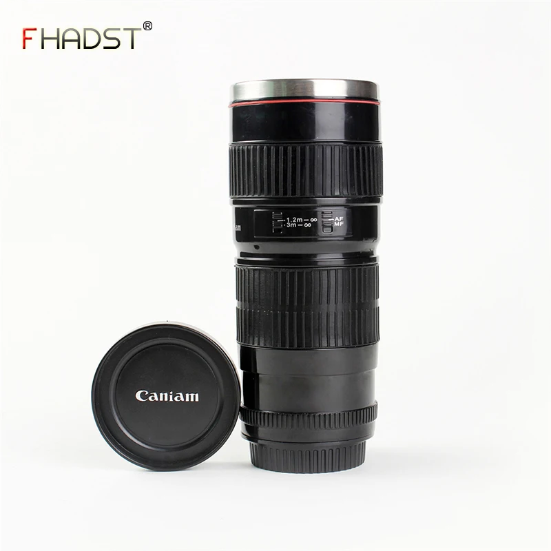

440ML Creative Lens Stainless Steel Bottle For Coffee Tea Milk Simulation Camera With Lid Travel Vacuum Flasks Thermocup Gift