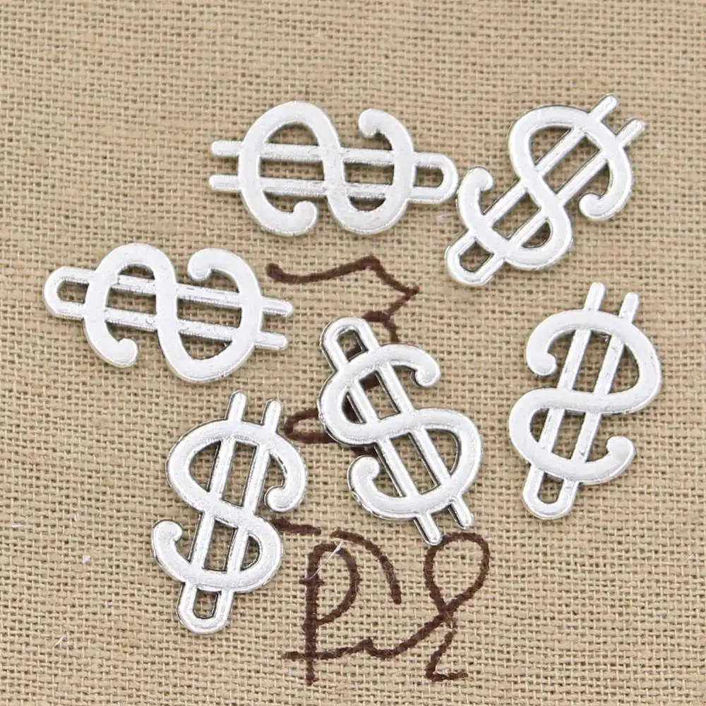 

15pcs Charms $ dollar money sign 21x12mm Antique Making pendant fit,Vintage Tibetan Silver Bronze,DIY bracelet necklace