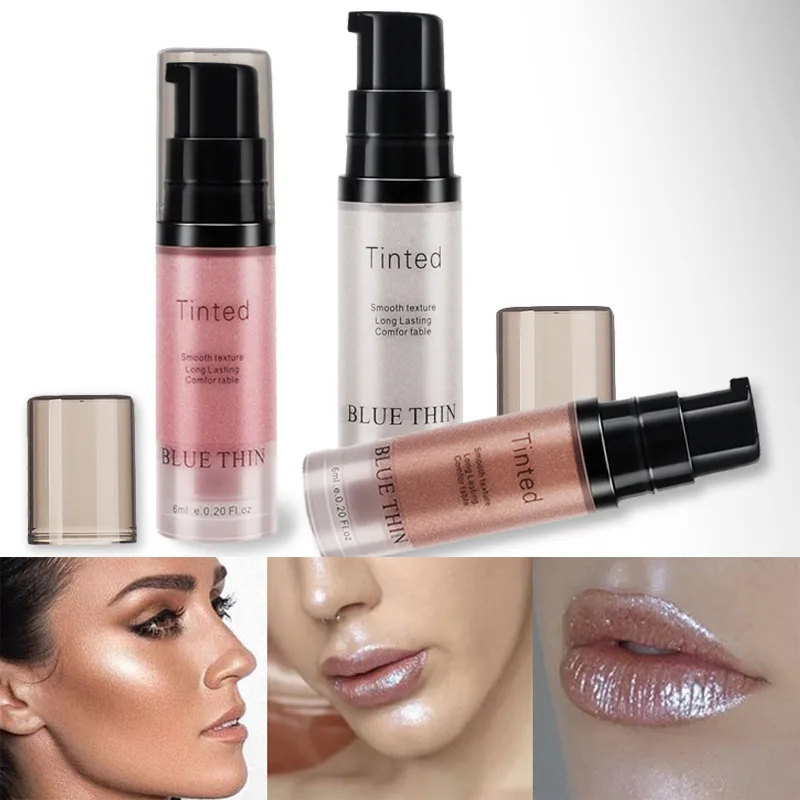 

Makeup Highlighter Cream for Face and Body Shimmer Make Up Liquid Brighten Professional Glow Kit Cosmetic