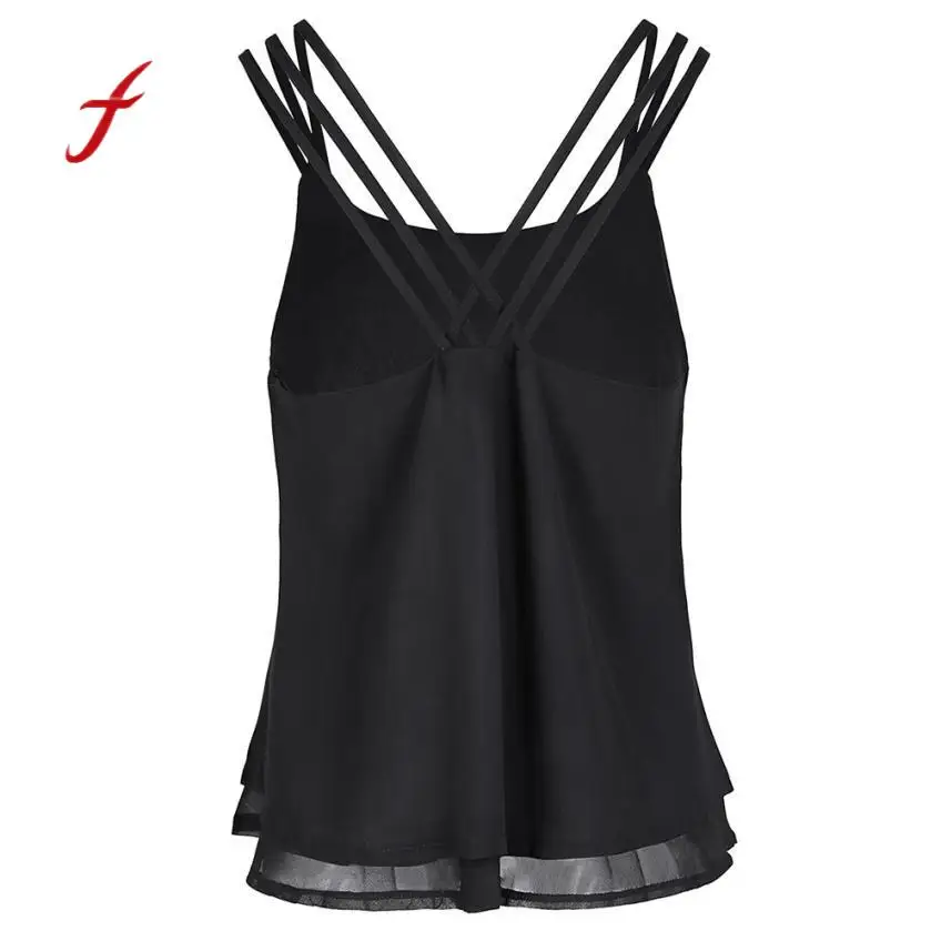 

Feitong Ladies Fashion T Shirt 2018 Women Plus Size Sexy Sling T Shirt Slim Casual Chiffon Summer Style Comfortable T Shirt