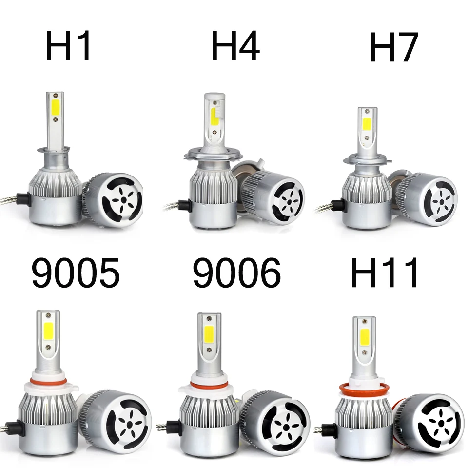 Супер яркая Автомобильная фара led H7 H4 H8/H11 HB3/9005 HB4/9006 H1 72W 8000lm авто лампа налобный