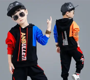 

Children's suit 2018 new autumn style long sleeved suits, spring and autumn children's sports hats and 2 cap set