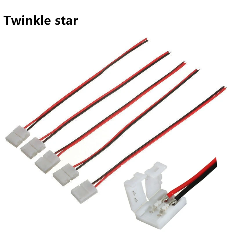 Conector de tira Led para cinta Led 5630, 5730, 3528, 2 pines de Soldadura Libre, 8mm, 10mm, 10 unids/lote|Tiras LED| - AliExpress