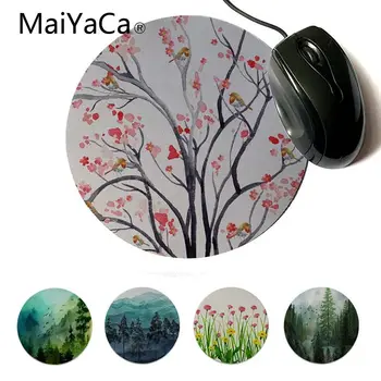 

MaiYaCa Spring Mountain Morning Modern Mouse Pads Custom Design Gaming Computer Round Mouse pads
