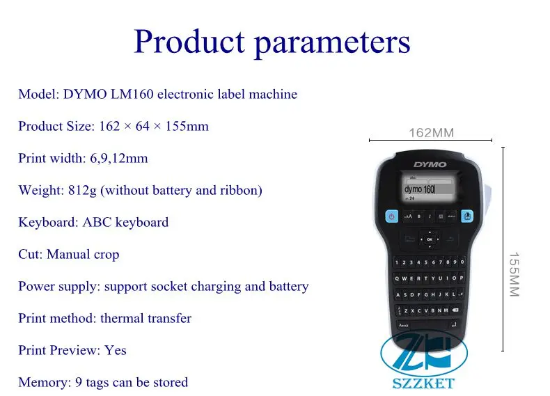 Для DYMO LM160 промышленный Печатный LM-160 этикеток Английский Ручной портативный принтер для этикеток LM 160 наклейки принтер этикеток