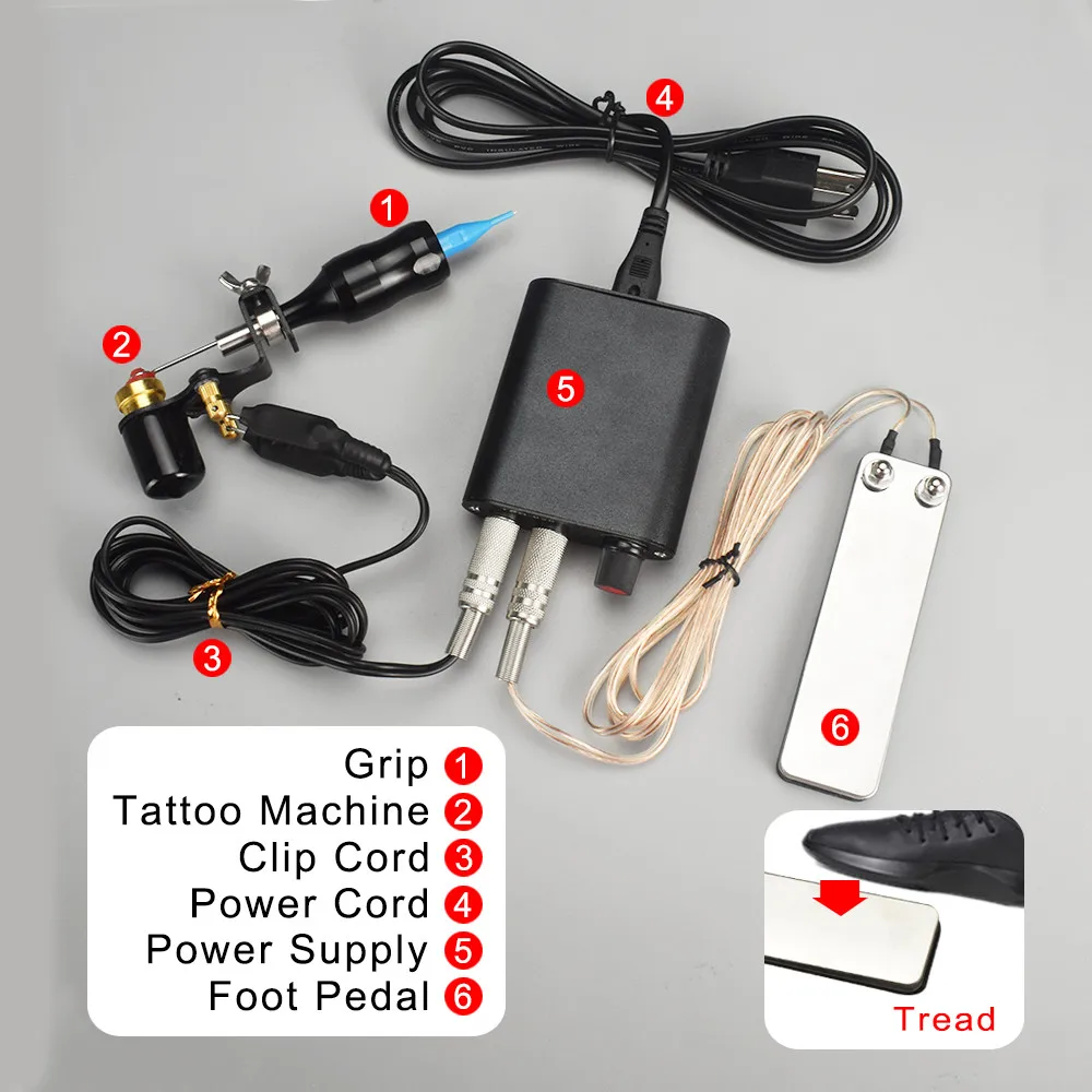 Tattoo Kit Rotary Tattoo Machine Shader & Liner Assorted Tatoo Motor Gun Kits Supply Permanent Makeup Maquiagem Tool Set for Artists