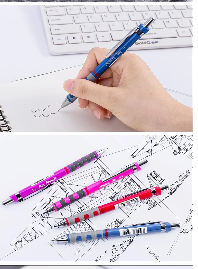 Rotring 0,35 мм/0,5 мм 0,7 мм/1,0 мм Tikky механический карандаш красный черный синий белый Plactis ручка держатель автоматический карандаш ручка для рисования