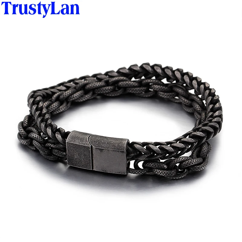 10 Inches Heavy Chain Link Stainless Steel Men's Bracelet For Men Mens Bracelets &amp Bangles 2018 Biker Jewelry Male Punk | Украшения