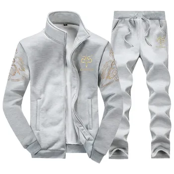 

Tracksuit Mens Sportwear Suit Sweatshirt Tracksuits Casual Active Suit Zipper Outwear Jacket + Pants 2 Pieces Suits For Men