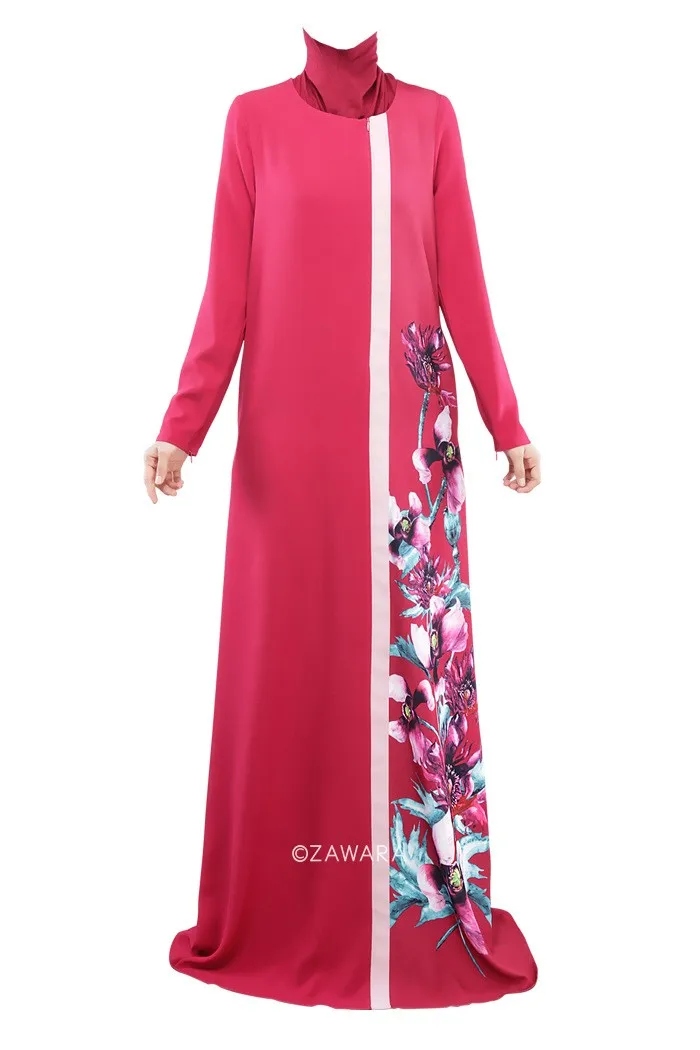 2018 цветы Djellaba Jilbabs и Абаи s специальное предложение абайя для взрослых турецкий мусульманская одежда мусульманское платье цифровой печати
