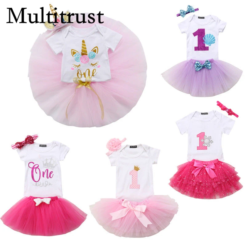Citgeett Newborn Baby Girl First Birthday Party Romper Party Bow Ruffle