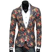 Мода Дизайн Мужской Блейзер Цветочный мужской костюм Индивидуальный Повседневный блейзер для мужчин приталенный Блейзер Куртка мужская Размер M-2XL