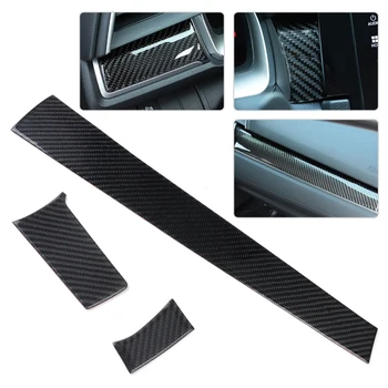 

beler High Performance 3pcs Black Carbon Fiber Center Console Dashboard Cover Trim Sticker Fit for Honda Civic 2016