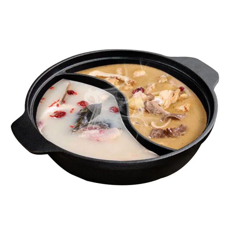 ZITING 33 5 см китайский чугунный двухflavor Hot Pot кастрюли кухонная утварь общее
