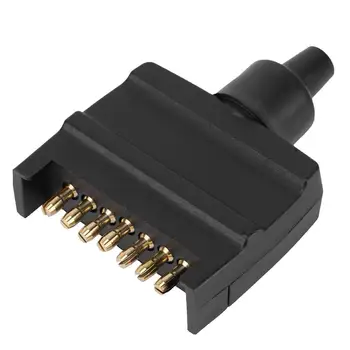 

Black Australian 7 Pin Flat Male Trailer Socket Plug Connector Adapter for caravans trucks RV boats and trailers