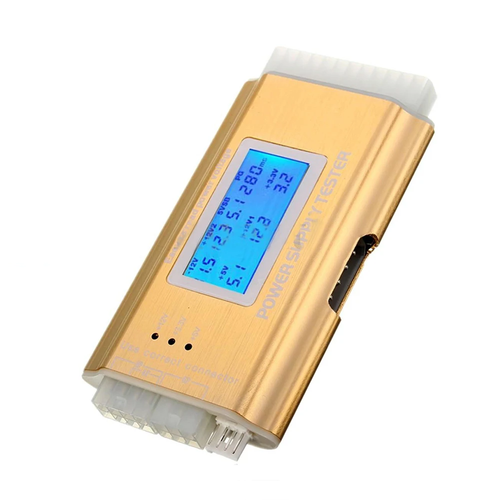 

LCD PC Supply Tester Power Supply 20/24 Pin 4 PSU ATX BTX ITX SATA HDD Gold